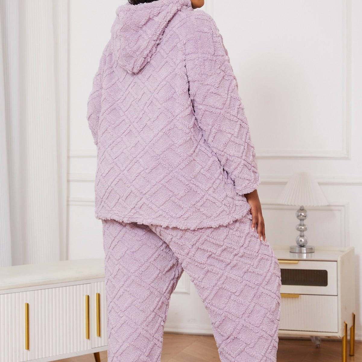 Large Size Women's Pajamas Autumn And Winter Velvet Hooded