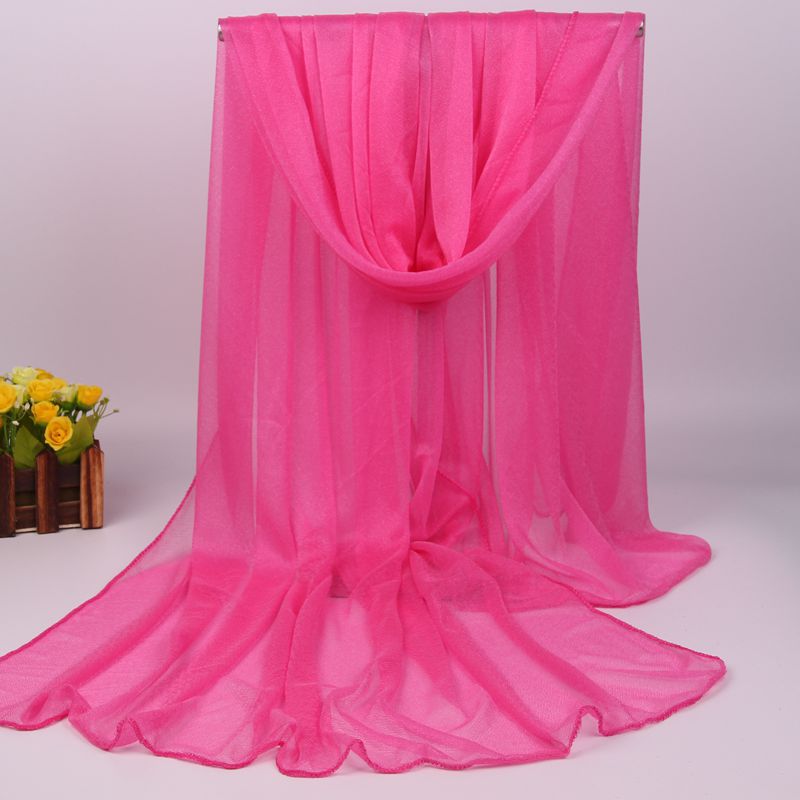 Scarf Women All-match Long Chiffon Shawl Sunscreen Sunshade Seaside Solid Color