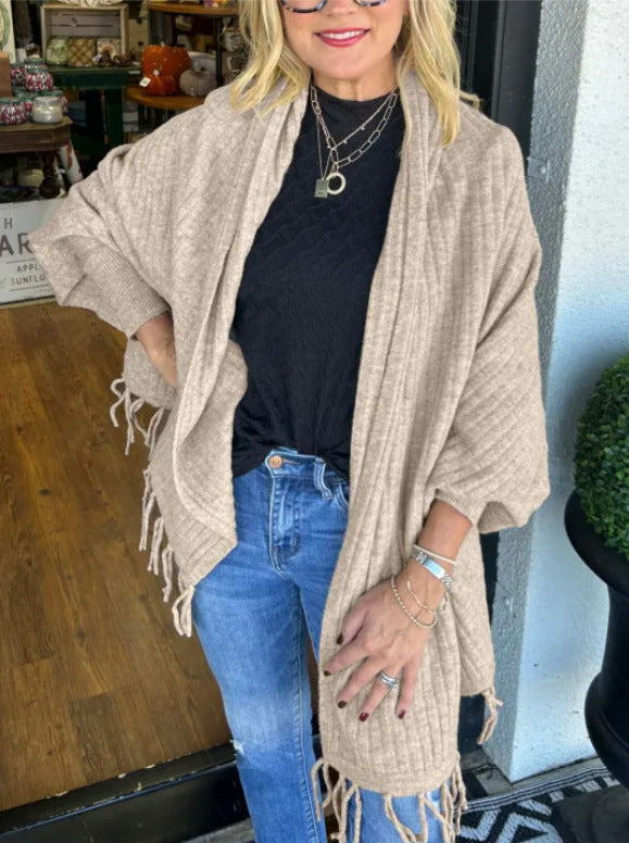 Fashionable Knitted Tassel Inverness