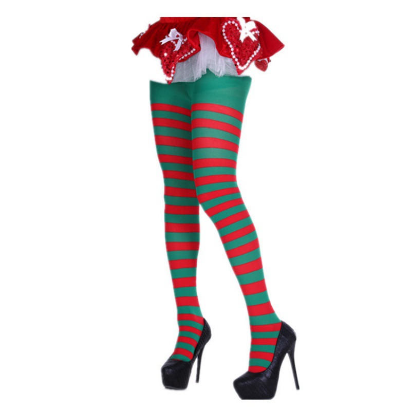 Rainbow Colorful Striped Stockings For Halloween Party