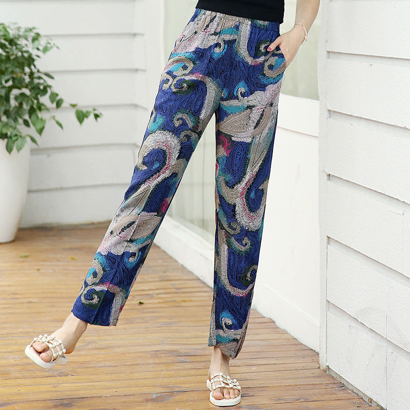 Large Size Cotton Silk Pants Thin Section