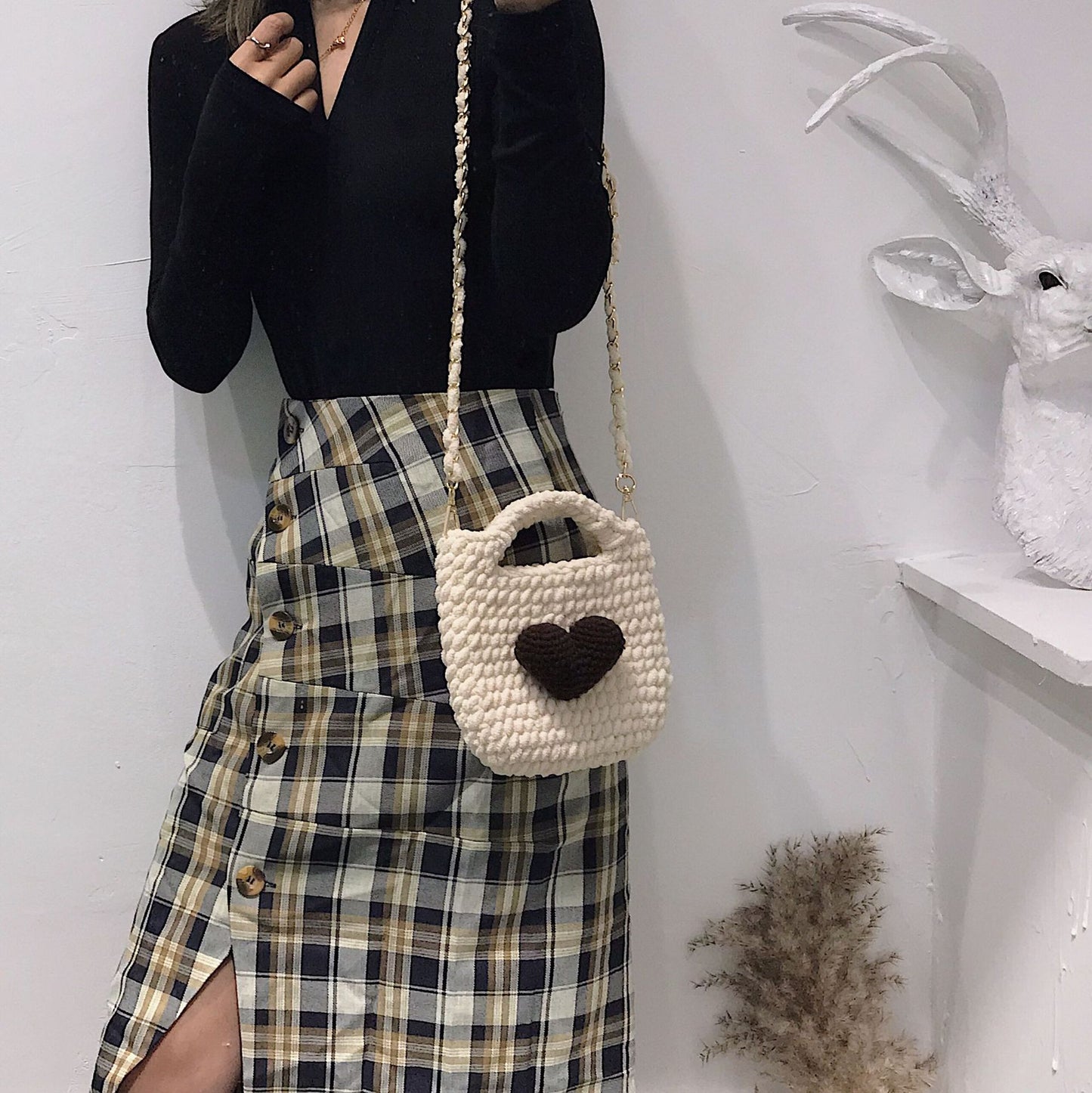 New Plush Hand-woven Small Fragrance Handbag