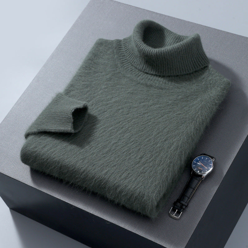 Men's High-neck Cashmere Sweater Solid Color Versatile