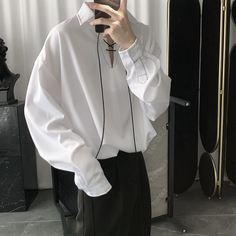 Draped Trend Loose Highend Thin Design Longsleeved Korean Shirt
