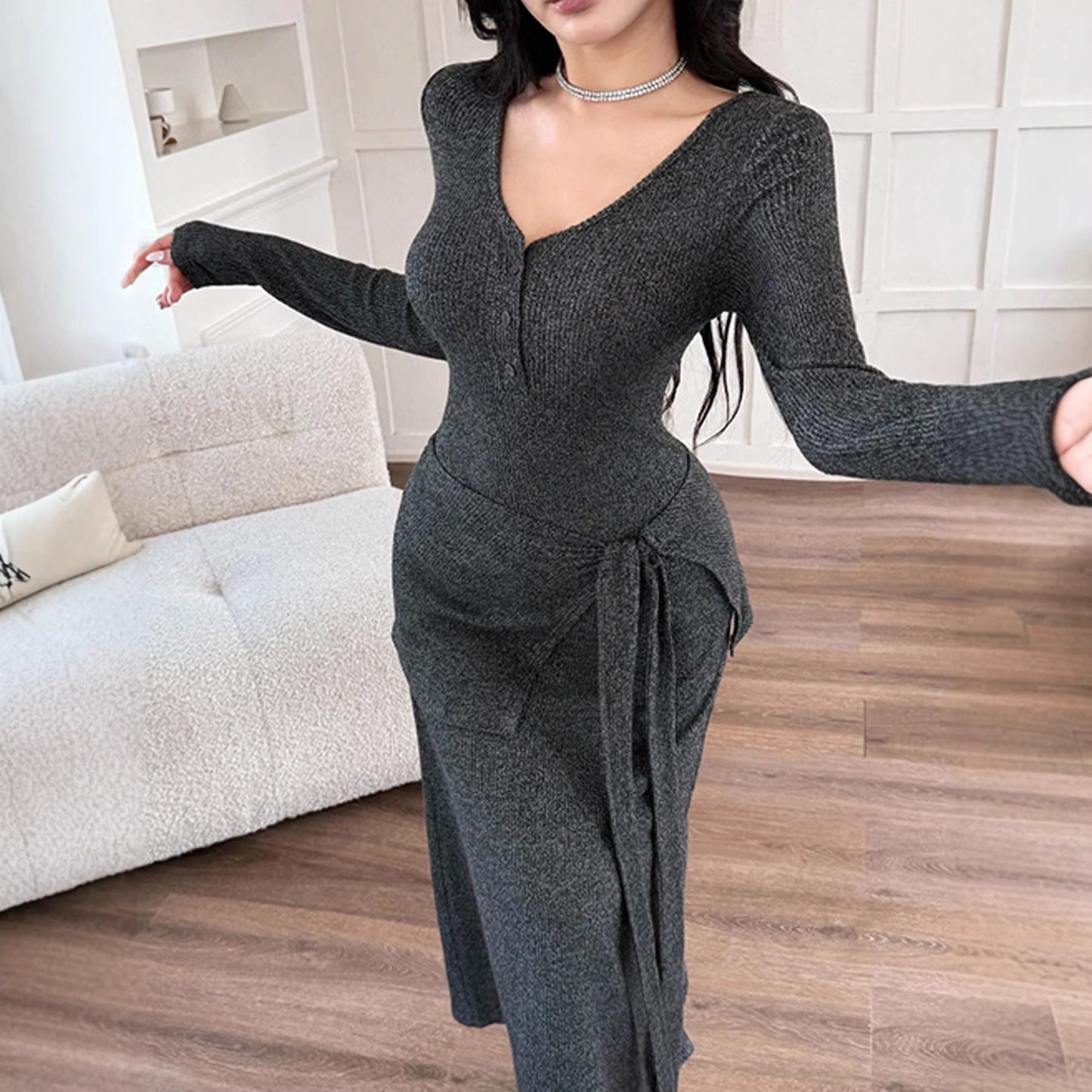 Womens Slimming Long Sheath Skirt For Fall And Winter