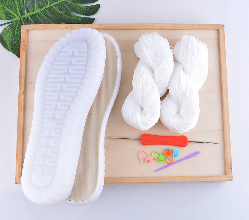 Handwoven Summer Cool Hollow Thread Water Grass Flower Bean Shoes