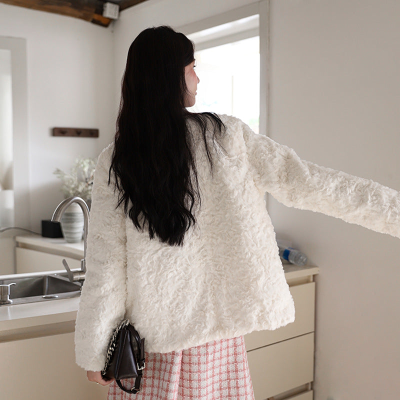 Women's Coat Lamb Wool Top Temperament