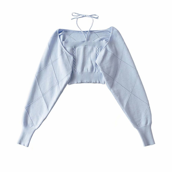 Hot Girl Design Knitted Slim High Waist Short Small Sling