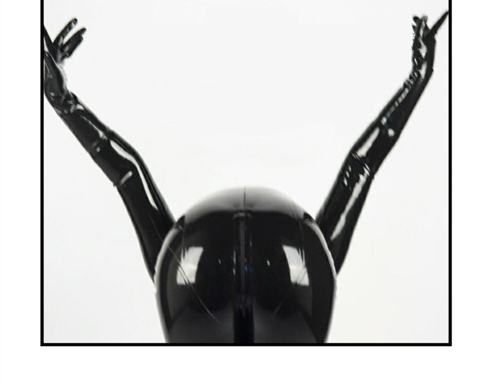 Latex Head Cover Mouth And Eye Zipper