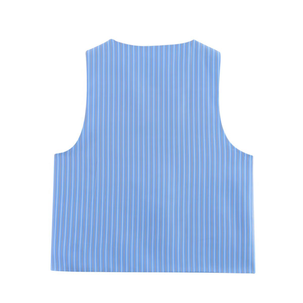 Women's Versatile Top High-waisted Straight-leg Striped Pants