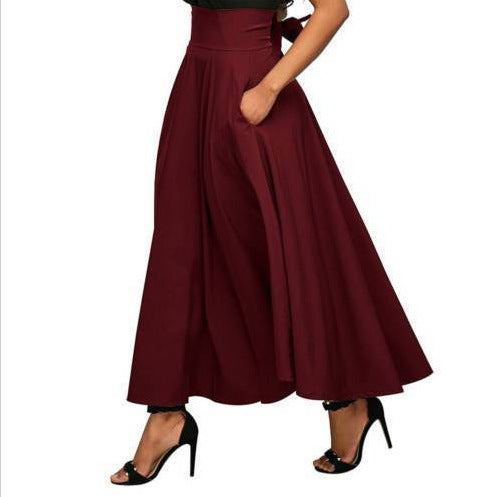 Multi-Color Big Hem Skirt Versatile