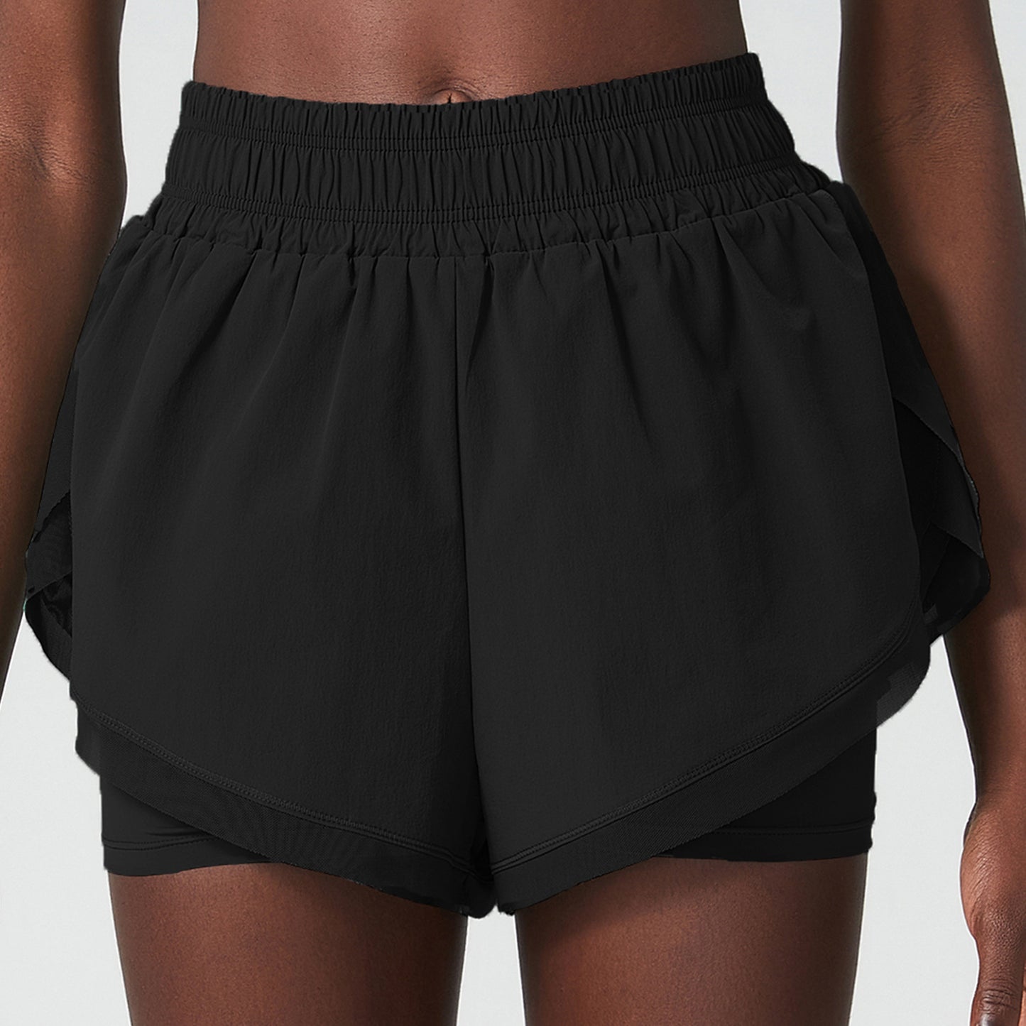 Women's Loose False Two Pieces Anti-exposure Ice Fitness Yoga Shorts