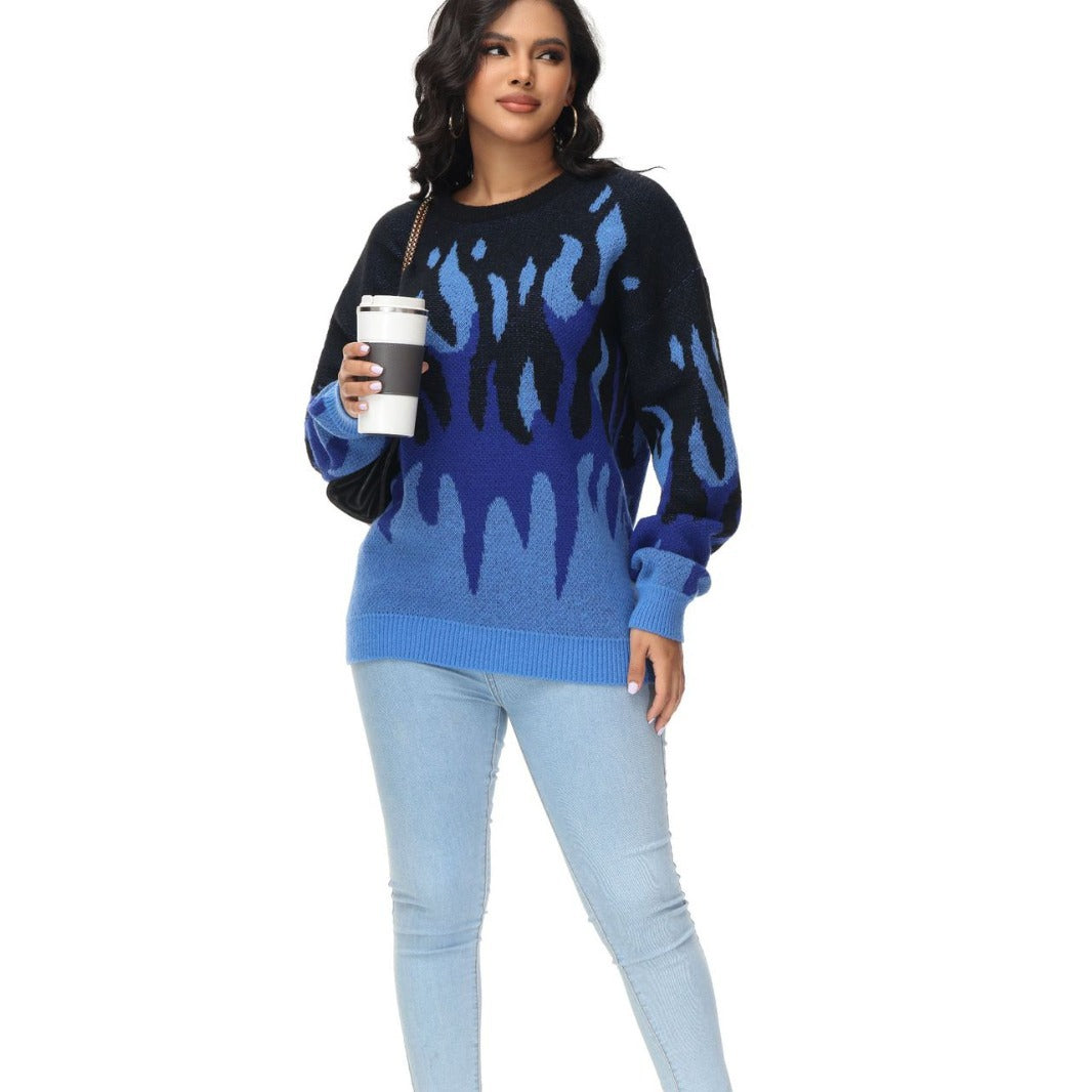 Women's Sweater Round Neck Pullover Long Sleeve