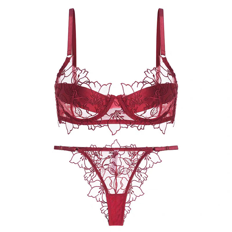 Lace Red Zodiac Year Bra And Panty Set