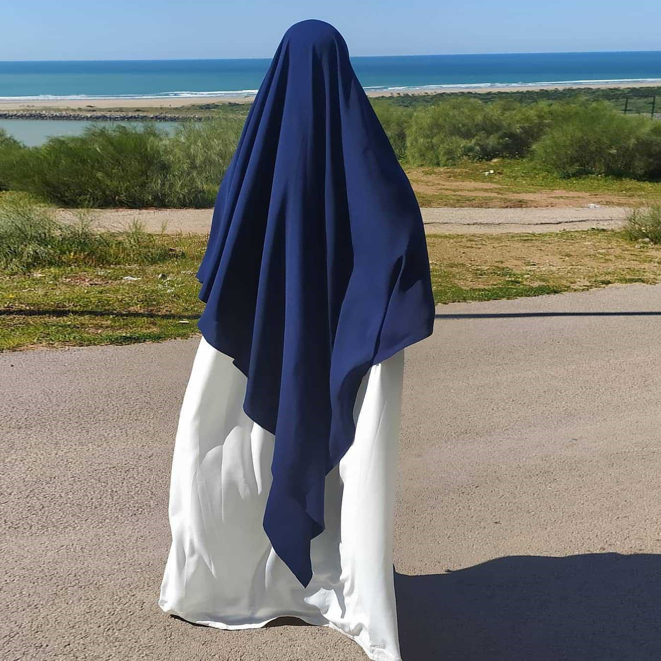 Extended And Widened Single-layer Ripped-edge Headscarf