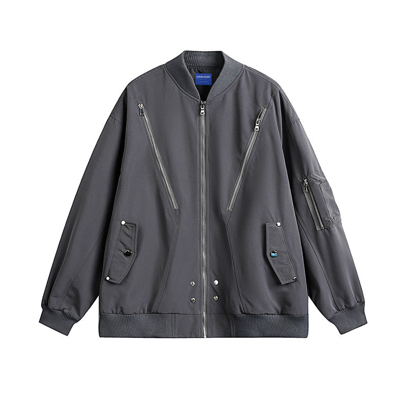 American Pilot Jacket Men's Autumn Fashion Brand Loose Black Advanced