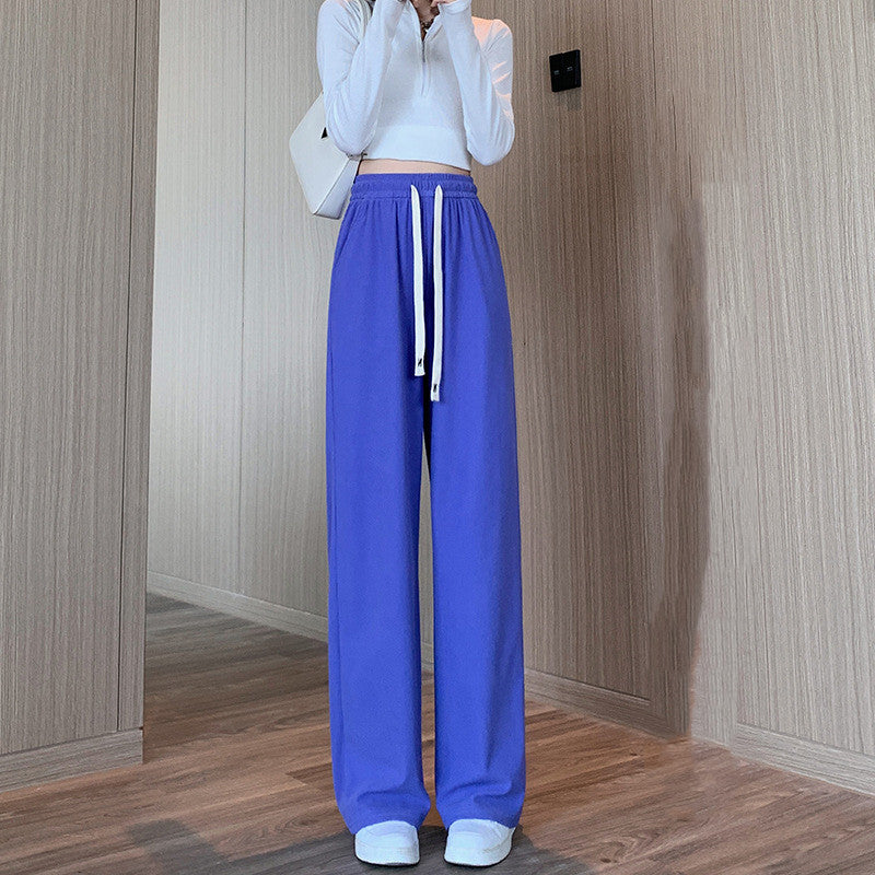 Women's High Waist Loose Straight Casual Knitting Pants