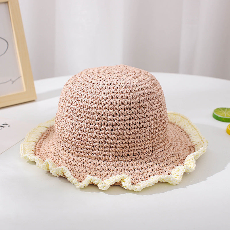 Colorblock Papyrus Foldable Children's Straw Hat