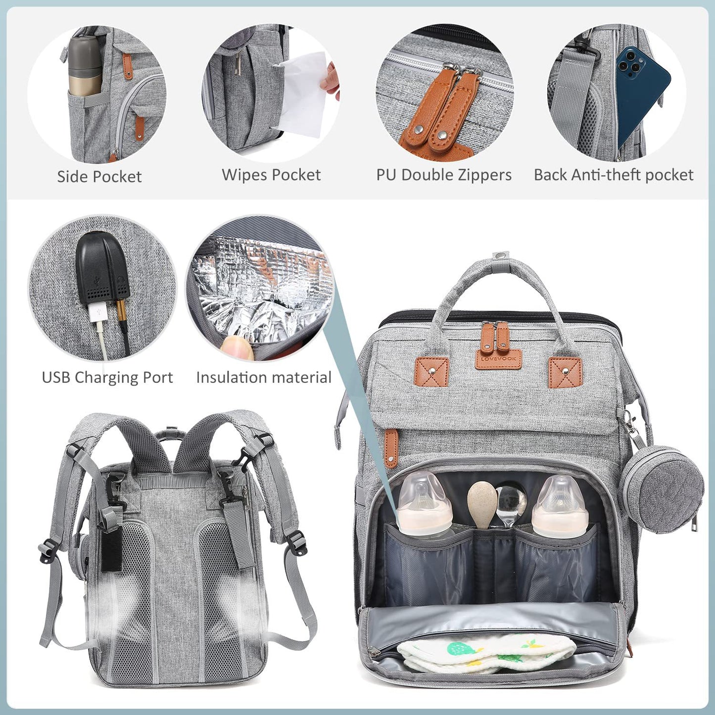 Folding Crib Anti-mosquito Stroller Large Capacity Baby Bag