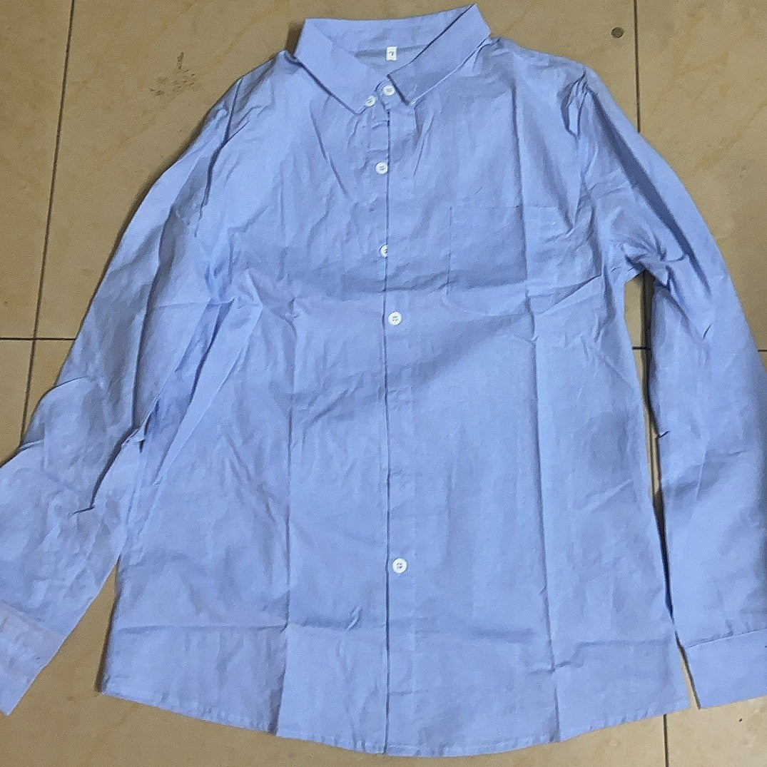 Long Sleeve Cotton Linen Shirt Men's Casual Polo Collar