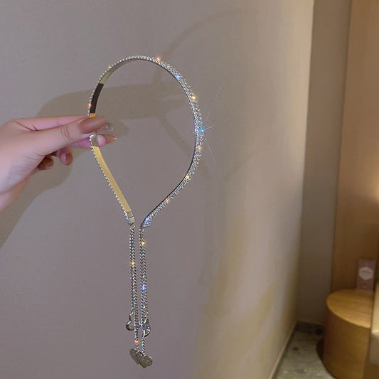 Women's Diamond Geometric Love Chain Tassel Headband