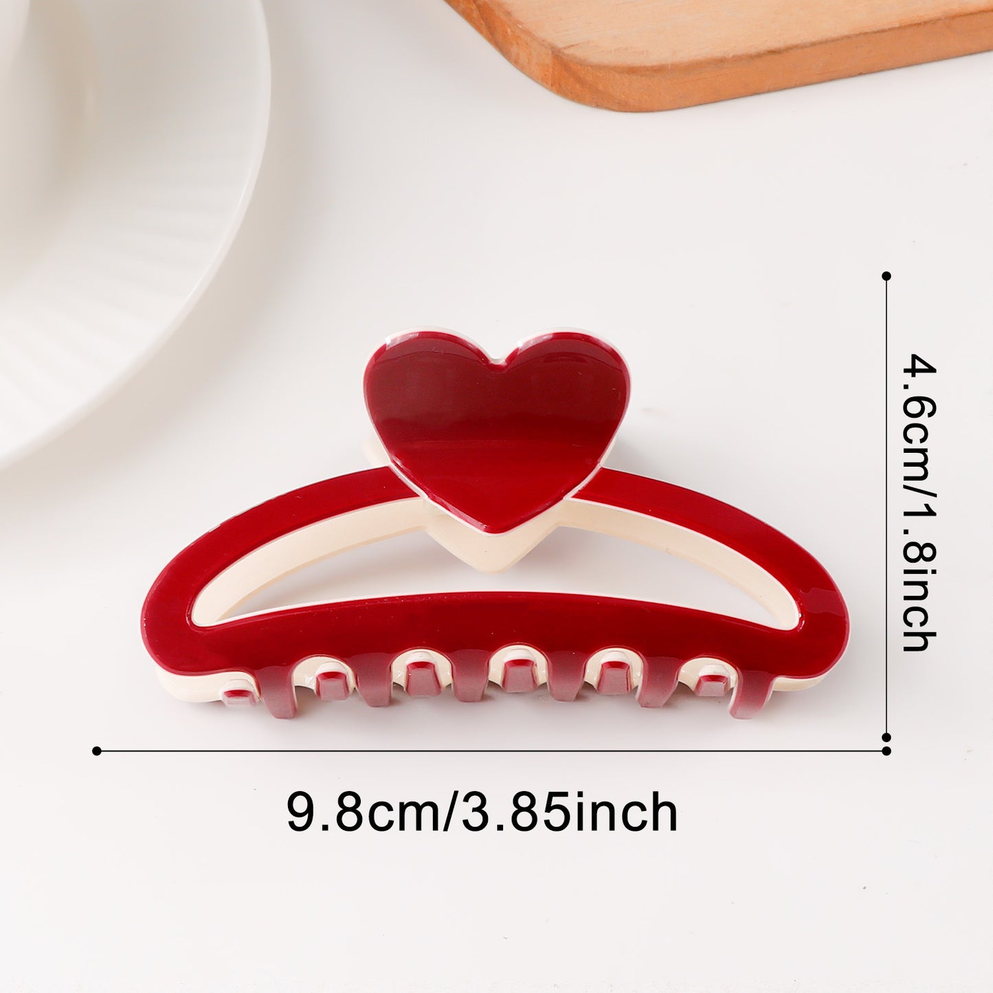 Valentine's Day Heart Shaped Color Block Fresh Sweet Updo Shark Clip