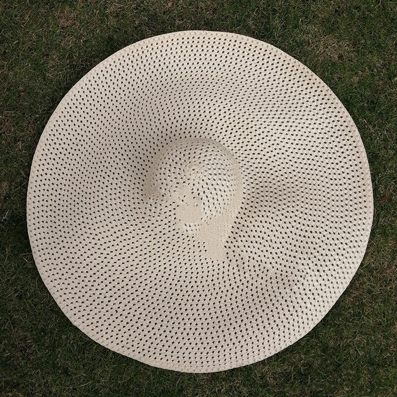 Big Brim Folding Straw Hat Sunshade 70cm