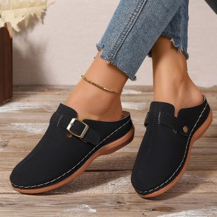 Lightweight Outdoor Casual Wedge Closed Toe Slippers For Women