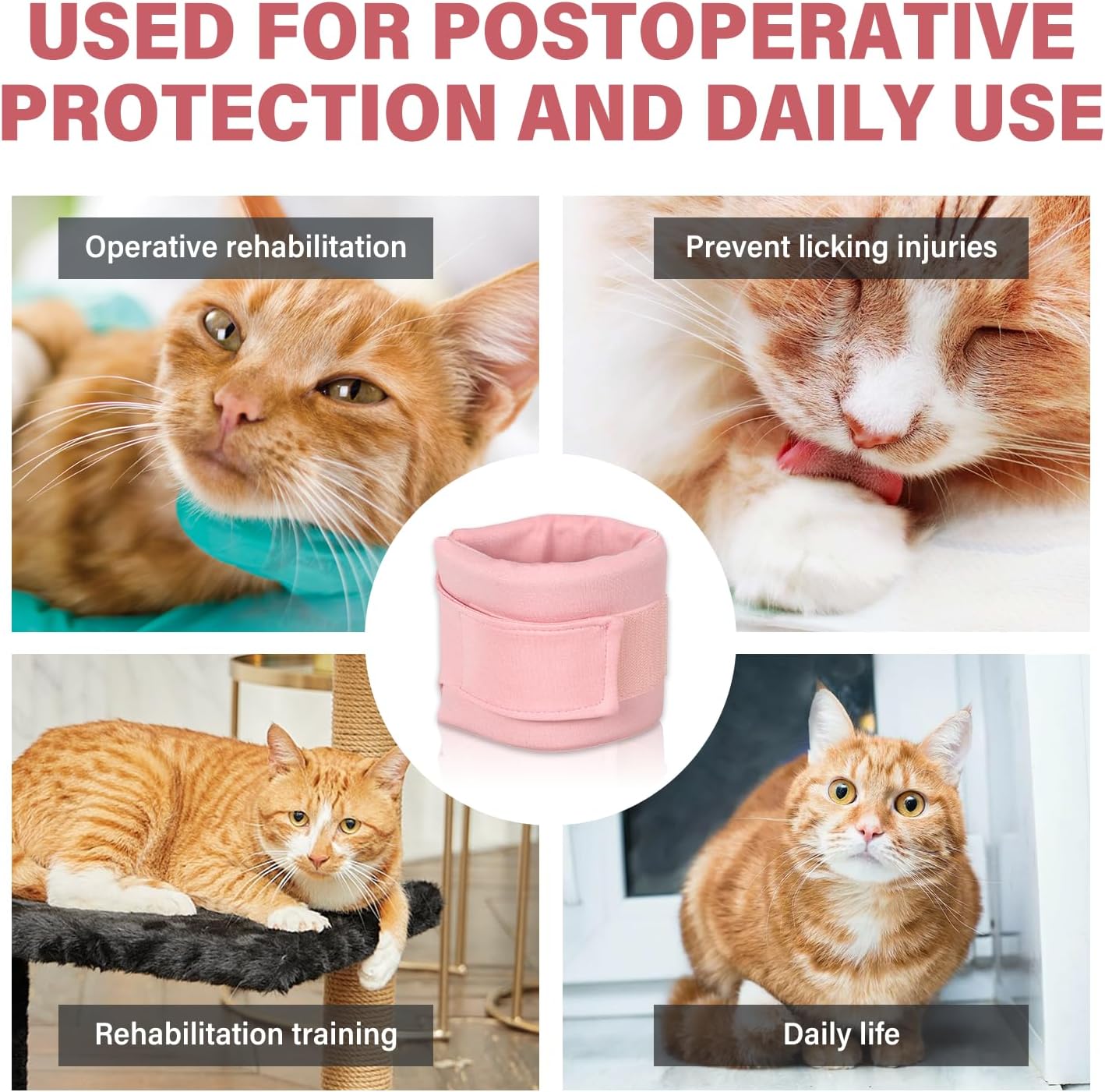Cat Cone Collar Neck Brace Cat Dog After Surgery Recover Collar Soft Cat Cone Collar Provide Powerful Support For The Neck