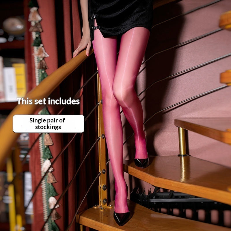 Melted-silk Sheen Seamless Traceless Open-crotch-free Pantyhose