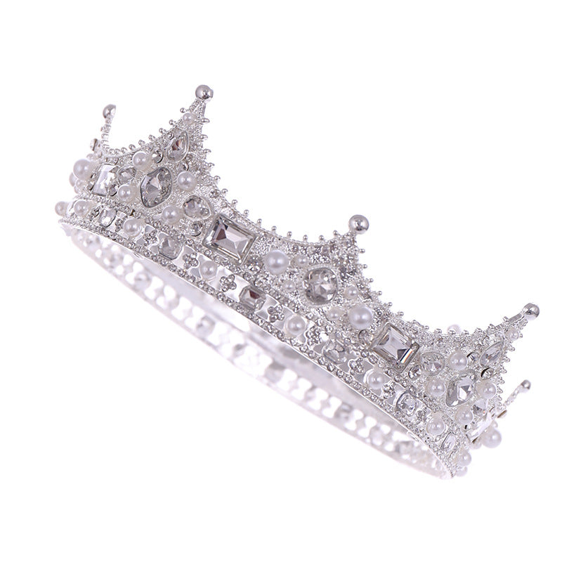 Women's Full Circle Rhinestone Pearl Crown Headband