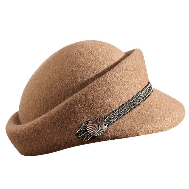Woolen Flat-top Peaked Cap Army Leisure