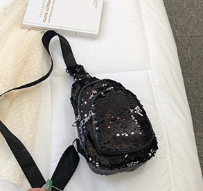 Fashion Sequined Small Bag, Chest Bag, Colorful Sequined Waist Bag