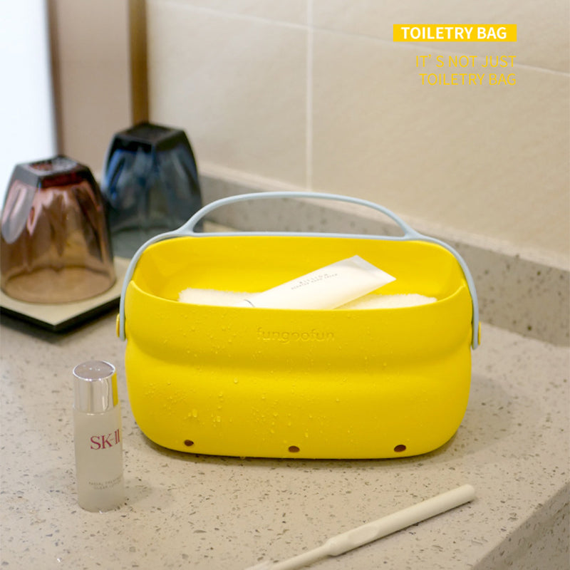 Cosmetic Bag2-in-1  With Handle Hangable Dry And Wet Separation Toiletry Bag Fashion Candy-color Portable Waterproof Storage Travel Bags