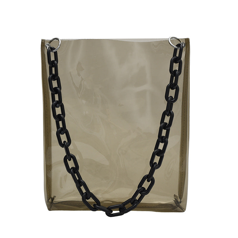 Ladies Fashion Jelly Transparent Handbag PVC
