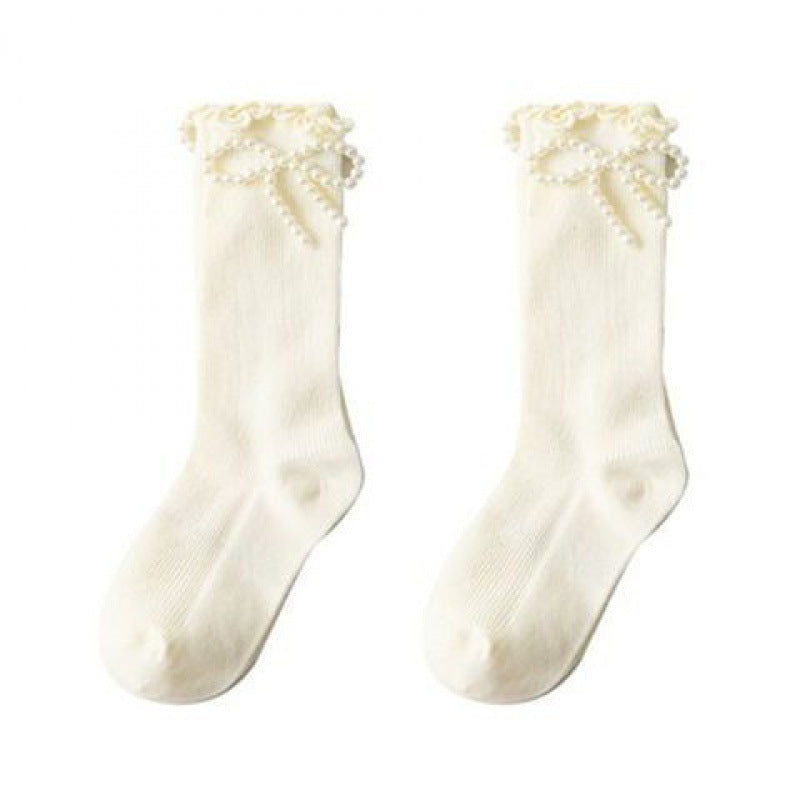 Pearl Girls' Socks Cute Japanese Style Children's Tube Socks