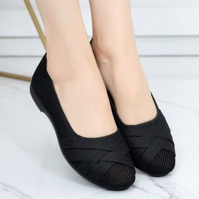 Women's Fashion Cloth Shoes Summer Soft Sole Flat Heel