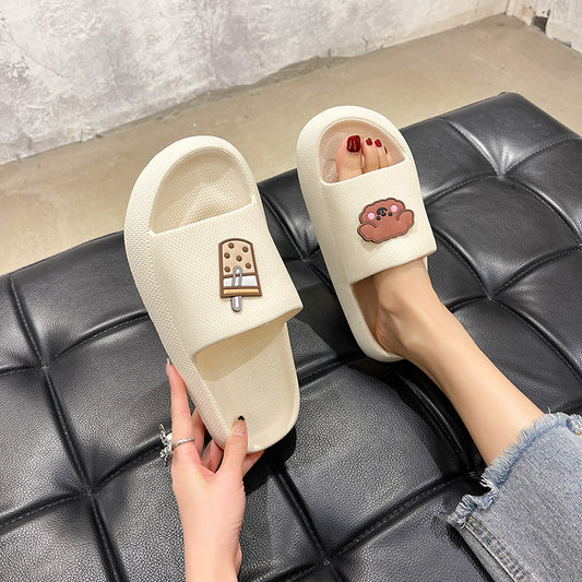 Indoor Wear Light Cute Soft Bottom Household One-word Slippers