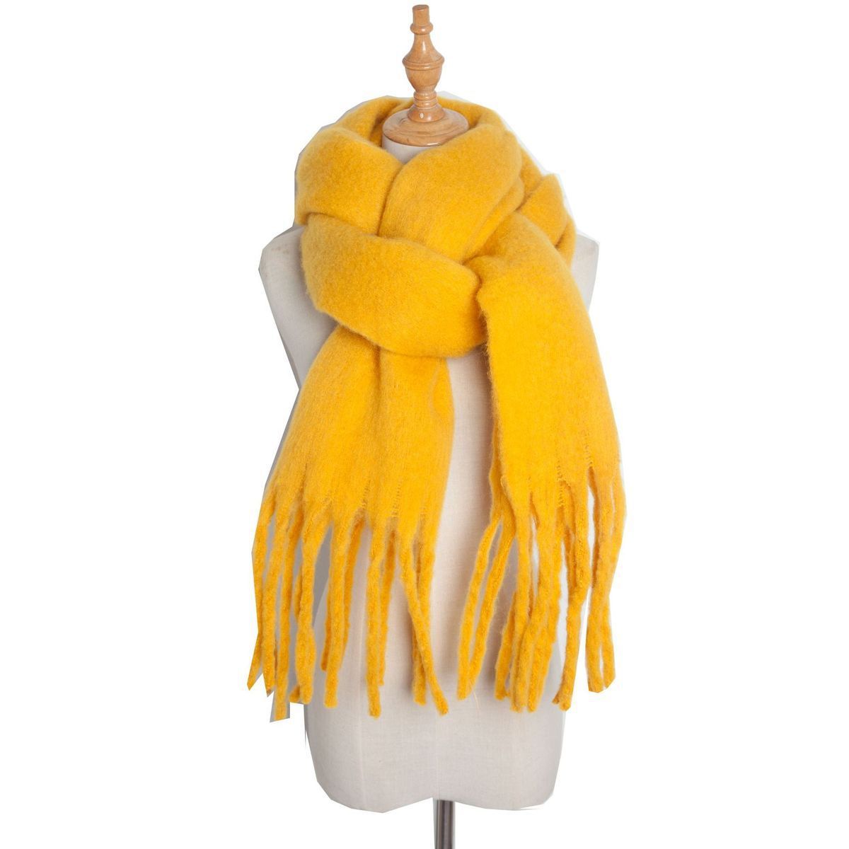 Mohair Twist Flet Plys Tørklæde til Kvinder Vinter Fortykket