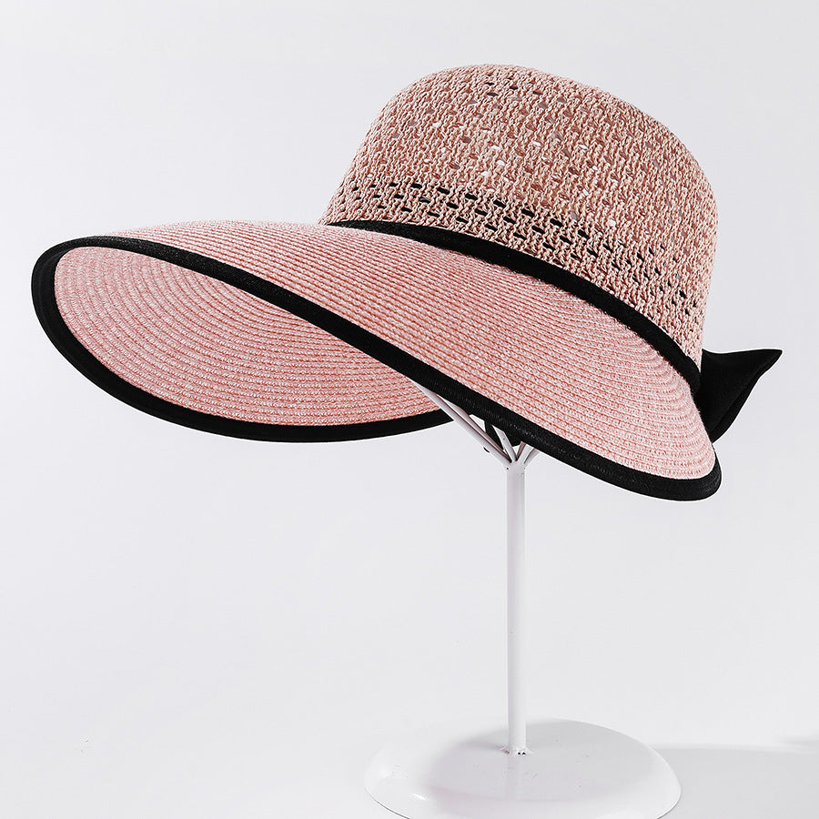 Simple And Casual Bow Tie Face Protection Sun Hat