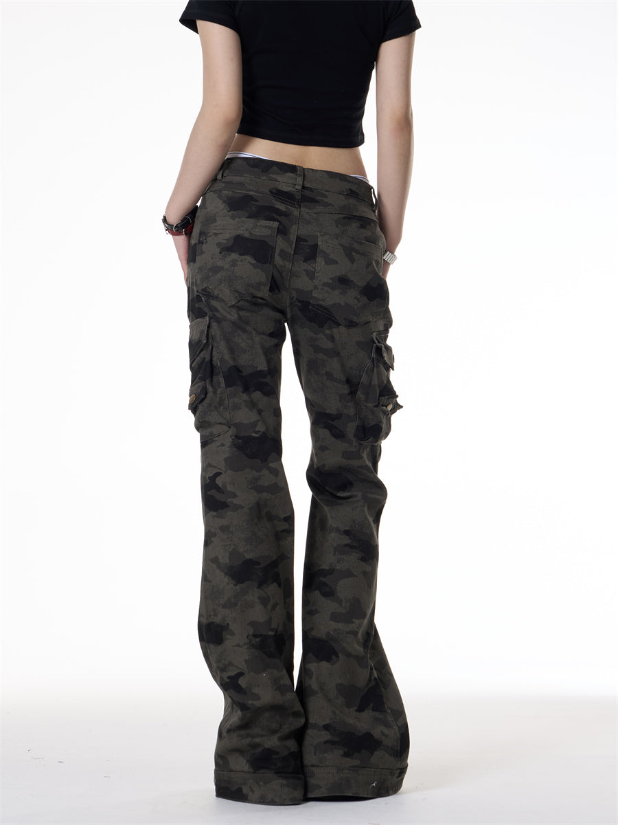 American Retro Camouflage Multi-pocket Cargo Pants