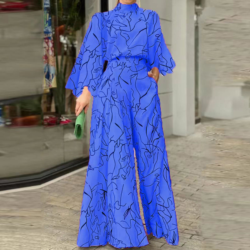 Elegant stribet jumpsuit til kvinder med nyt print