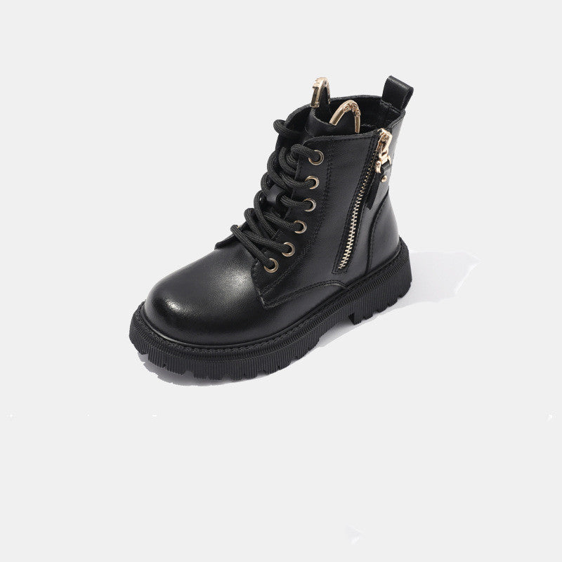 Autumn And Winter Children's Leather Martin Boots