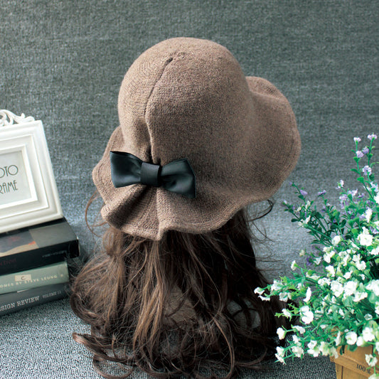 Hat Women British Vintage Bowler Hat Korean Style Versatile Wool Basin Hat 6 Colors