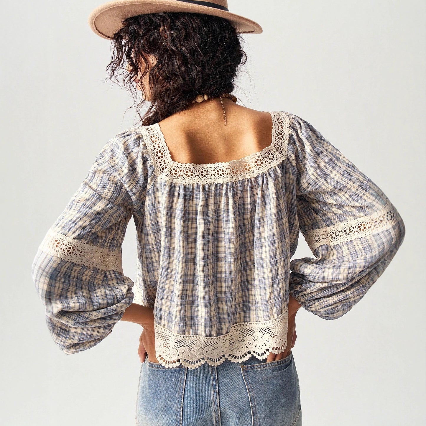 Patchwork Lace Blouse Women's Top