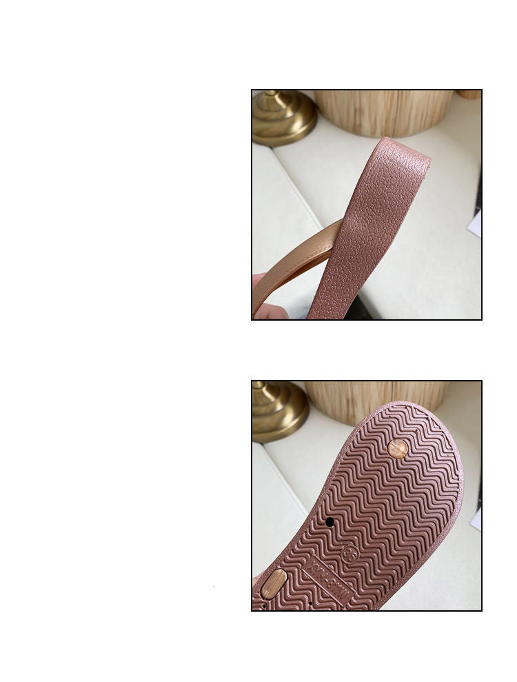 Beach Flip-flops Women's Summer Fashion Non-slip Wedge Heels Korean Version
