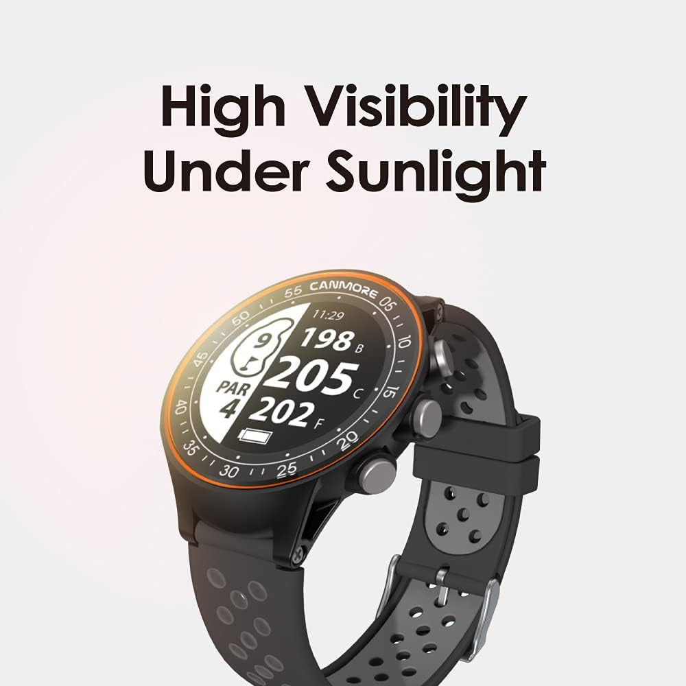 TW411 Golf GPS Watch with Fitness Tracker, 41,000+ Free Preloaded Worldwide Course, Upgraded IC Chip, Extended Battery Life, Smart Widgets, Golfers Accessories, Gift Ready, Wide LCD, Orange
