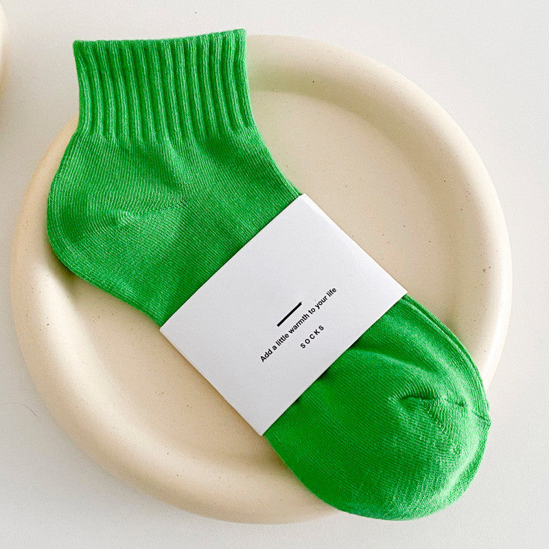 Simple Solid Color Women's Mid Tube Socks