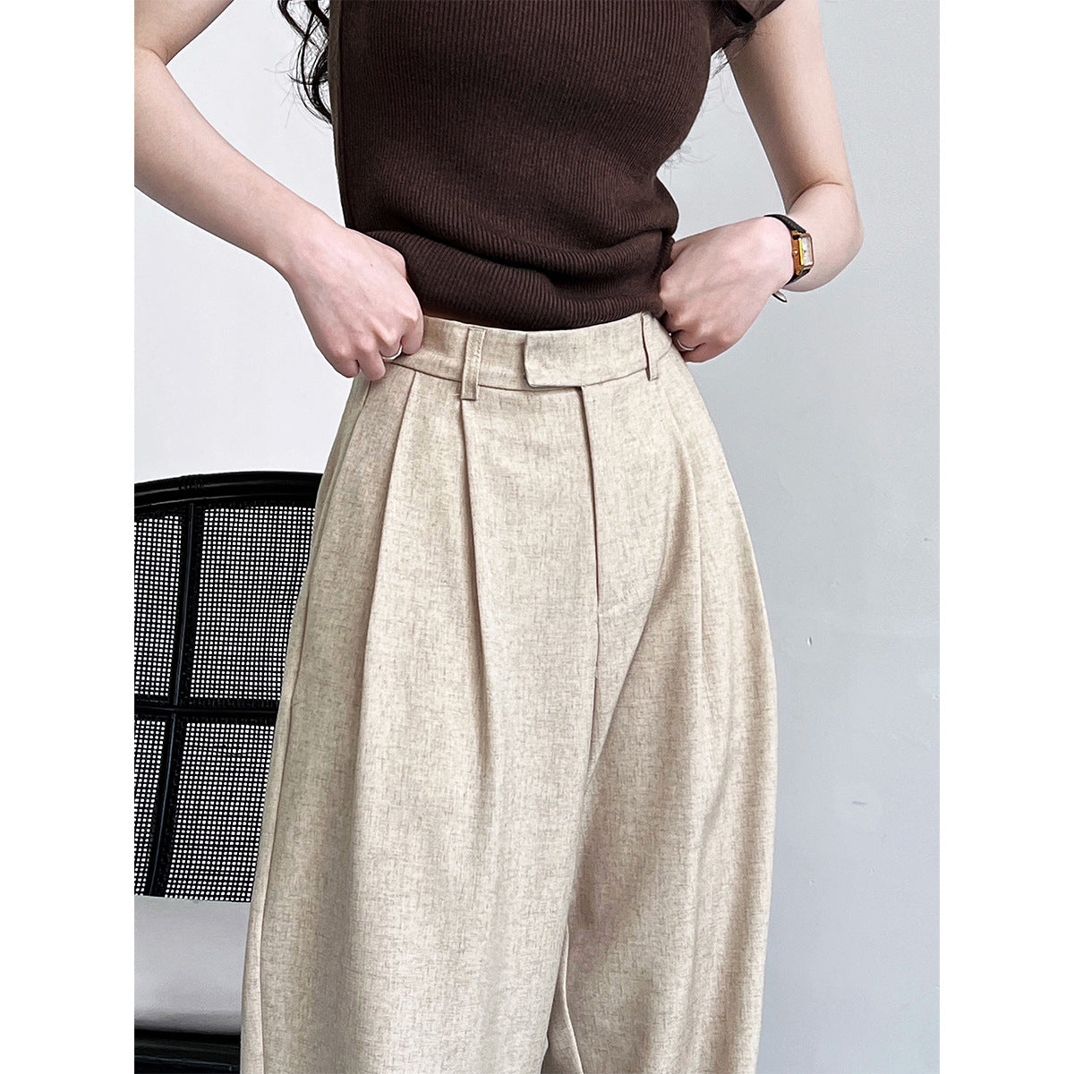 Spring And Autumn New Commuter Loose Drooping Wide-leg Pants