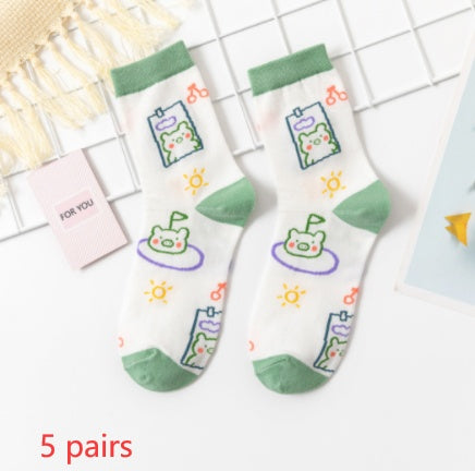 Gummy Bear Series Cotton Socks Women's Preppy Style